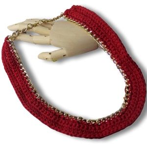 Gold and Quilted Necklace